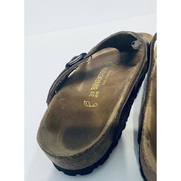 Birkenstock Gizeh Birkibuc Adult 39 Regular Brown Mocha Thong Minimalist - Picture 5 of 6